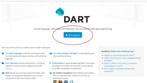 Dart Language Homepage